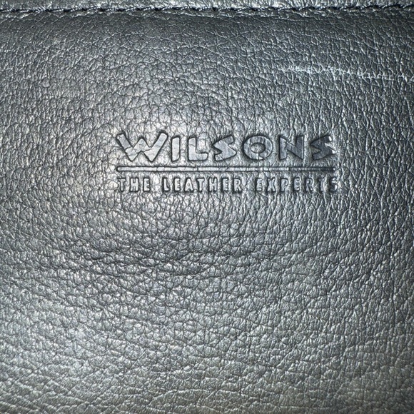 Vintage Wilson's Soft Pebbled Leather Black Accordion Clutch Wallet Bag - Picture 5 of 5